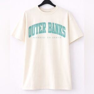 New Outer Banks “Paradise on Earth” Comfort Colors Ivory Shirt, M
